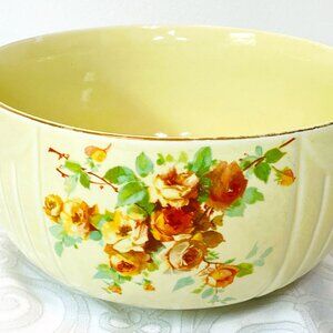 RARE VNTG HALL SUPERIOR QUALITY KITCHENWARE Radiance Yellow Rose 8 5/8" Bowl